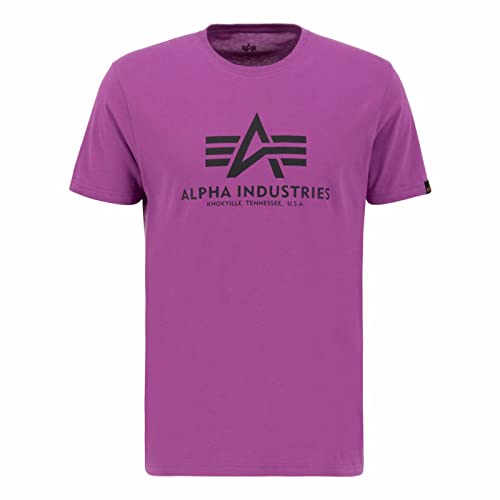 Alpha Industries Herren Camiseta Basic para Hombre Kurzarm Shirt, Dark Magenta, von ALPHA INDUSTRIES