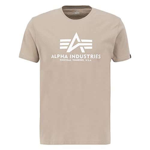 Alpha Industries Herren Camiseta Basic para Hombre Kurzarm Shirt, Vintage Sand, von ALPHA INDUSTRIES