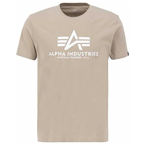 Alpha Industries Herren Camiseta Basic para Hombre Kurzarm Shirt, Vintage Sand, von ALPHA INDUSTRIES