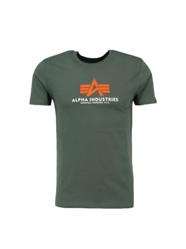 Alpha Industries Herren Camiseta de caucho Basic T para Hombre Kurzarm Shirt, Dark Olive, von ALPHA INDUSTRIES