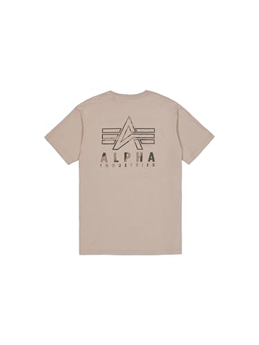 Alpha Industries Herren Camo Logo Puff Print BP T, Vintage Sand, M von ALPHA INDUSTRIES