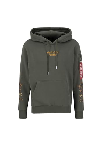 Alpha Industries Herren Dragon EMB Hoody Kapuzenpullover, Dark Olive, XXL Alpha Industries Herren Dragon EMB Hoody Kapuzenpullover, Dark Olive, XXL von ALPHA INDUSTRIES