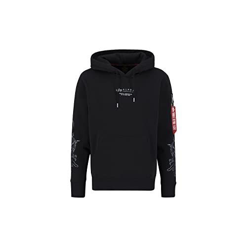 Alpha Industries Herren Dragon EMB Hoody Kapuzensweat Kapuzenpullover, Black/Black, M von ALPHA INDUSTRIES