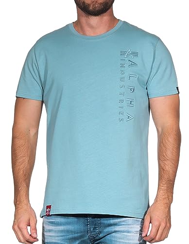 Alpha Industries Herren EMB T-Shirt, Greyblue, 56 von ALPHA INDUSTRIES