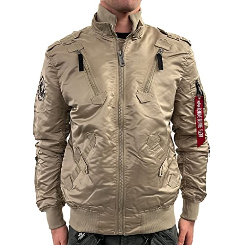 Alpha Industries Herren Falcon II Bomberjacke, Vintage Sand, L von ALPHA INDUSTRIES