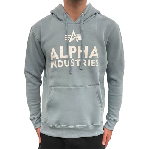 Alpha Industries Herren Foam Print Hoody Kapuzensweat Kapuzenpullover, Greyblue, L von ALPHA INDUSTRIES