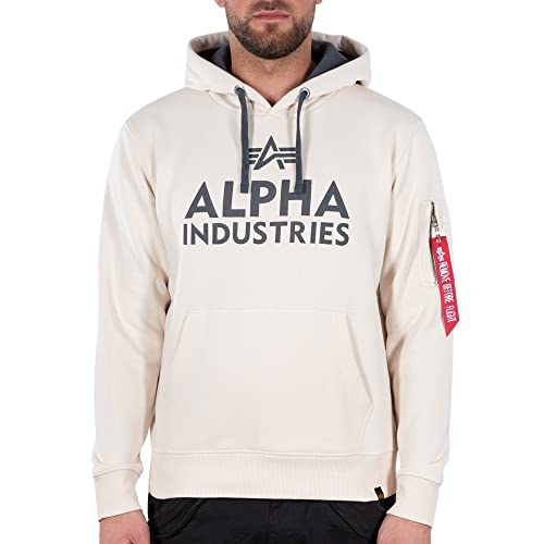 Alpha Industries Herren Foam Print Hoody Kapuzensweat Kapuzenpullover, Jet Stream White, XS von ALPHA INDUSTRIES