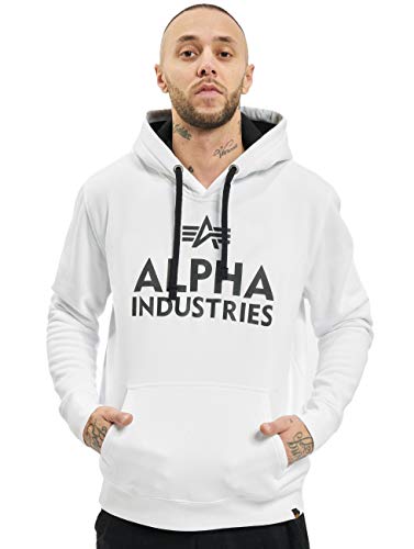 Alpha Industries Herren Foam Print Hoody Kapuzensweat Kapuzenpullover, White, L von ALPHA INDUSTRIES