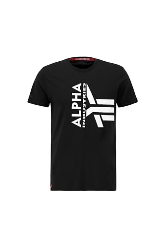 Alpha Industries Herren Half Logo Foam T-Shirt, Black, S von Alpha Industries