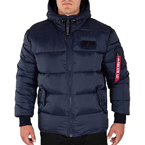 Alpha Industries Herren Hooded Puffer Alpha FD Damen Winterjacke, Rep.Blue, XL von ALPHA INDUSTRIES