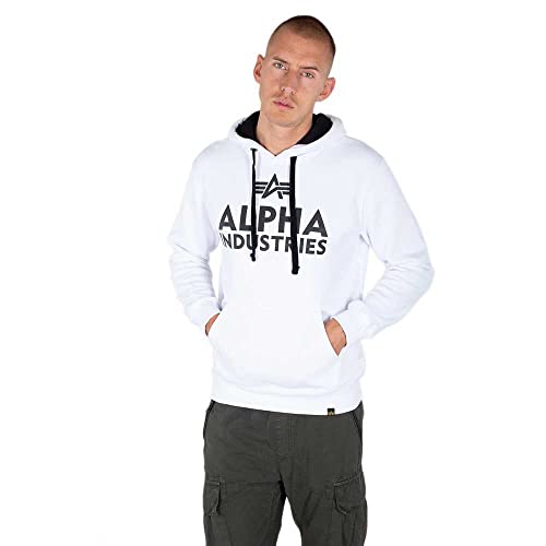 Alpha Industries Herren Foam Print Hoody Kapuzensweat Kapuzenpullover, White, M von Alpha Industries