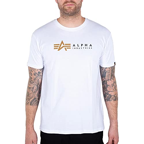 Alpha Industries Herren Label T-Shirt, White, L von ALPHA INDUSTRIES