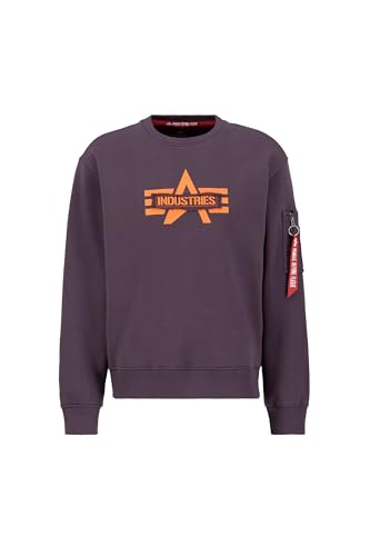 Alpha Industries Herren Logo Edge Crewneck, Plum, XXL von Alpha Industries