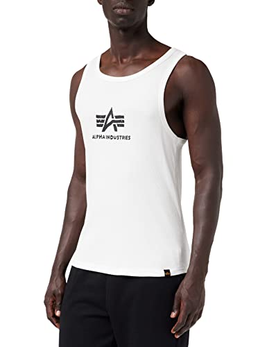 Alpha Industries Herren Logo Tank Tanktop T-Shirt, White/Black, S von ALPHA INDUSTRIES