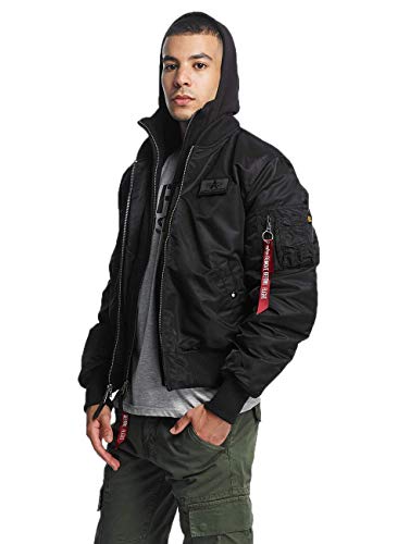 Alpha Industries Herren MA-1 D-Tec SE Bomberjacke, Black/Black, M von ALPHA INDUSTRIES