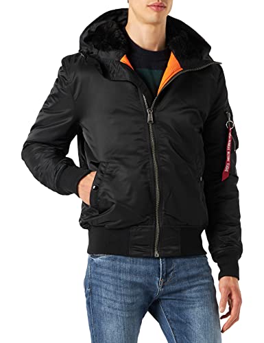 Alpha Industries Herren MA-1 Hooded Bomberjacke, Black, X-Large von ALPHA INDUSTRIES