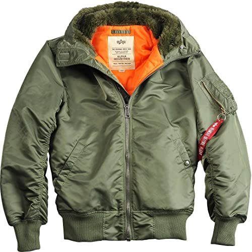 Alpha Industries Herren MA-1 Hooded Bomberjacke, Sage-Green, Small von ALPHA INDUSTRIES