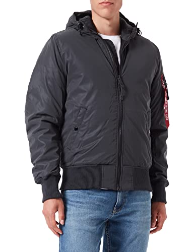 Alpha Industries Herren MA-1 Hooded Reflective Bomberjacke, Black, S von ALPHA INDUSTRIES