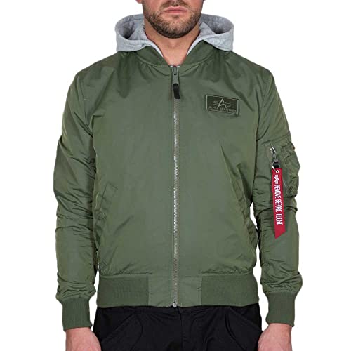 Alpha Industries Herren MA-1 TT Hood BP Ref Bomberjacke, Sage-Green, L von Alpha Industries