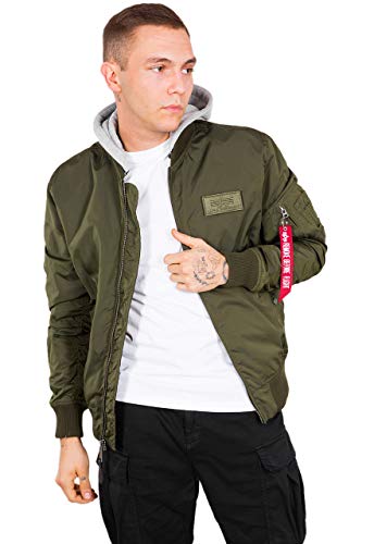 Alpha Industries Herren MA-1 TT Hood Bomberjacke, Dark Green, 3XL von ALPHA INDUSTRIES