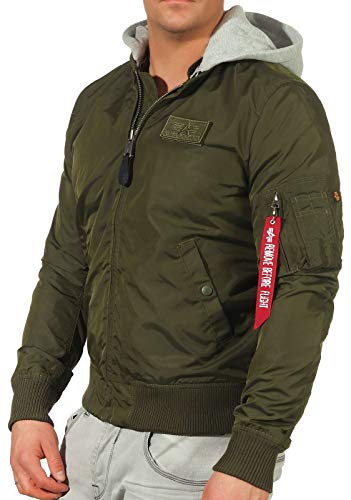 Alpha Industries Herren MA-1 TT Hood Bomberjacke, Dark Green, L von ALPHA INDUSTRIES