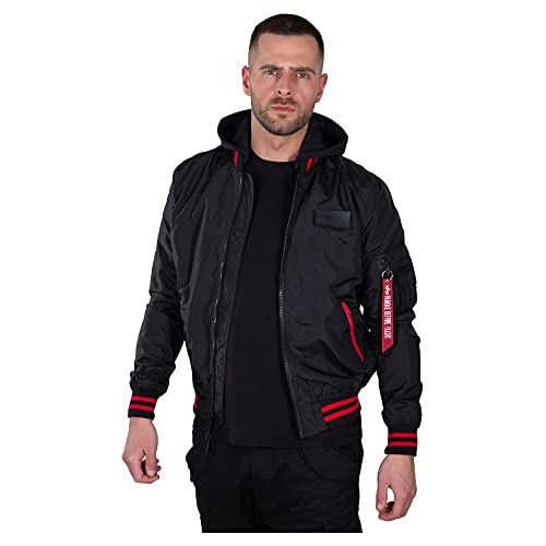 Alpha Industries Herren MA-1 TT Hood Defense Bomberjacke, Black, L von Alpha Industries