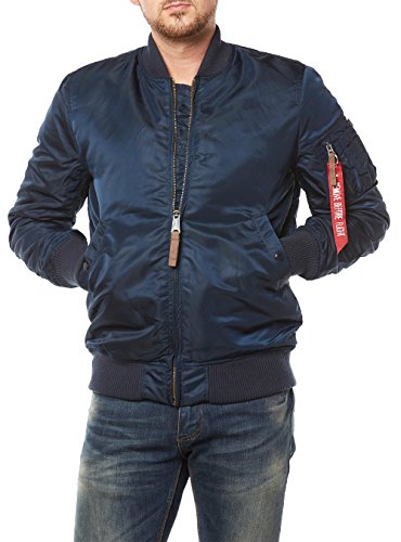 Alpha Industries Herren MA-1 VF 59 Long Bomberjacke, Azul, 2 XL von ALPHA INDUSTRIES