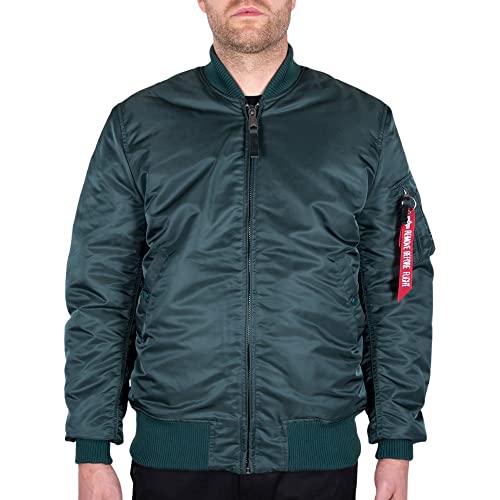 Alpha Industries Herren MA-1 VF 59 Long Bomberjacke, Navy Green, Large von ALPHA INDUSTRIES