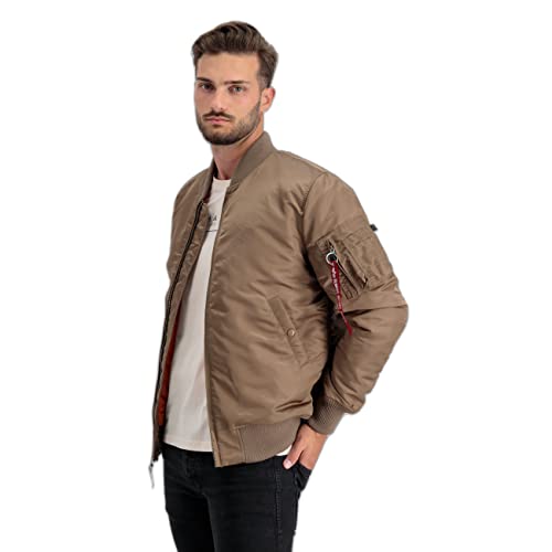 Alpha Industries Herren MA-1 VF 59 Long Bomberjacke, Taupe, L von ALPHA INDUSTRIES