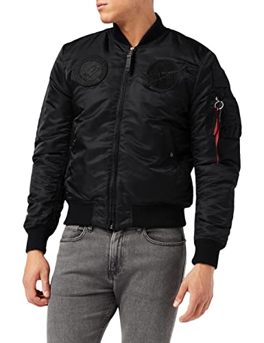 Alpha Industries Herren MA-1 VF NASA Bomberjacke, All Black, Large von ALPHA INDUSTRIES