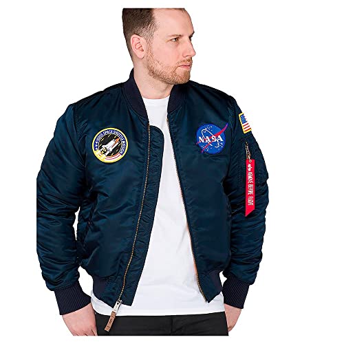 Alpha Industries Herren MA-1 VF NASA Bomberjacke, Rep.Blue, Large von ALPHA INDUSTRIES