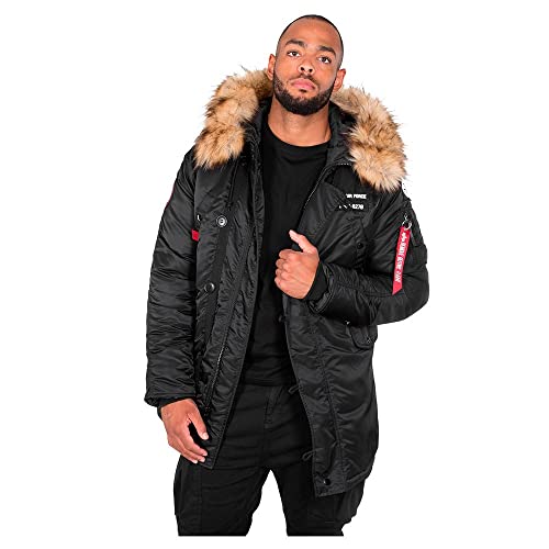 Alpha Industries Herren N3B Airborne Winterjacke Mantel, Schwarz, X-Large von Alpha Industries