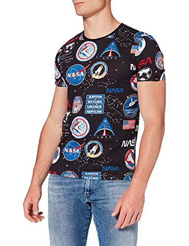 Alpha Industries Herren NASA AOP T-Shirt, Black, S von Alpha Industries