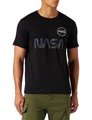 Alpha Industries Herren NASA Rainbow Ref T-Shirt, Black, XXL von ALPHA INDUSTRIES