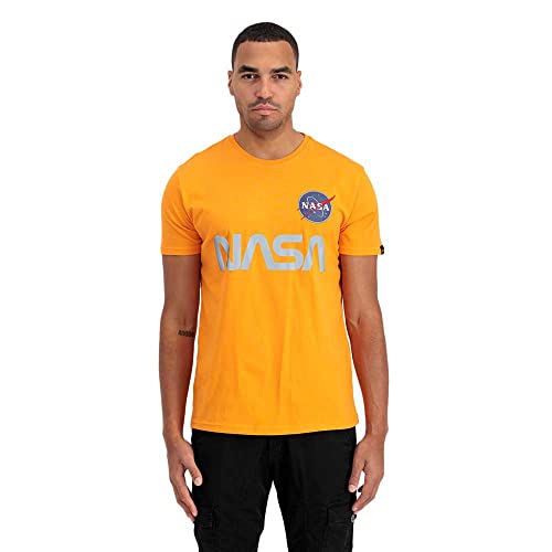 Alpha Industries Herren NASA Reflective T-Shirt, Alpha Orange, M Alpha Industries Herren NASA Reflective T-Shirt, Alpha Orange, M von ALPHA INDUSTRIES