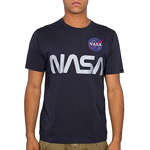 Alpha Industries Herren NASA Reflective T-Shirt, Rep.Blue, M von ALPHA INDUSTRIES