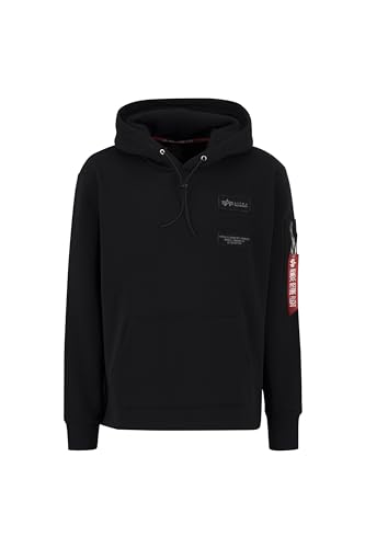 Alpha Industries Herren Patch LF Hoody Kapuzenpullover, 03-schwarz, XXL von ALPHA INDUSTRIES