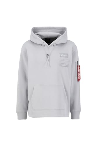 Alpha Industries Herren Patch LF Hoody Kapuzenpullover, 666-Pastelgrau, XXL von ALPHA INDUSTRIES