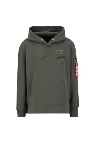 Alpha Industries Herren Patch LF Hoody Kapuzenpullover, Dark Olive, XL von Alpha Industries