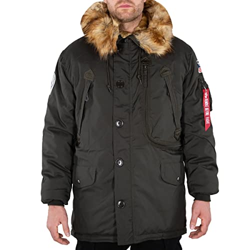 Alpha Industries Herren Polar Jacket Winterjacke, Black Olive, Large von Alpha Industries