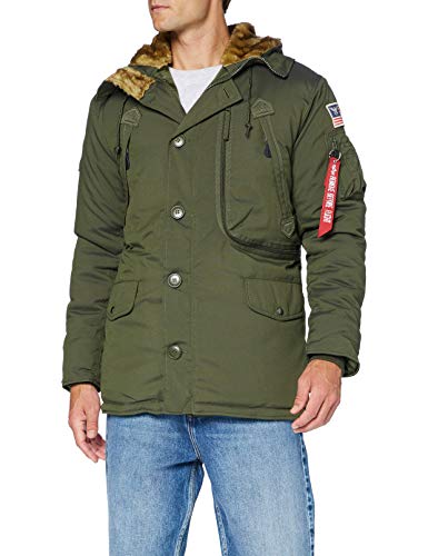 Alpha Industries Herren Polar Jacket Winterjacke Parkas, Grün (Dark Green 257), Large von ALPHA INDUSTRIES