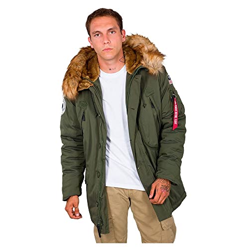 Alpha Industries Herren Polar Jacket Winterjacke Parkas, Grün (Dark Green 257), X-Large von Alpha Industries
