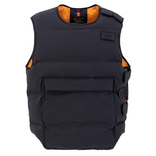 Alpha Industries Herren Protector Puffer Vest Weste, Black, XXL von ALPHA INDUSTRIES