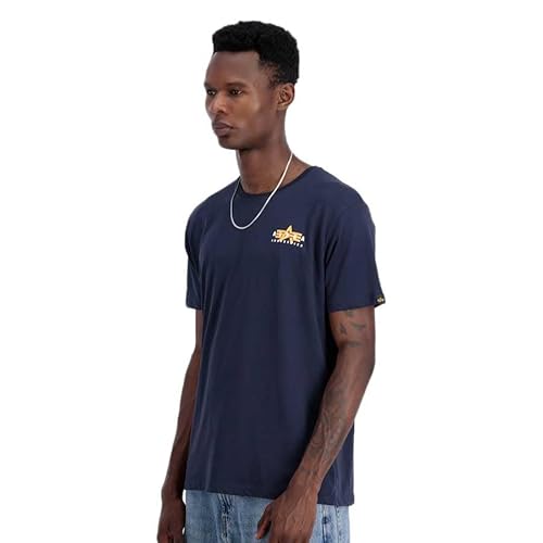 Alpha Industries Herren Puff Print Logo BP T, Rep.Blue, L von ALPHA INDUSTRIES