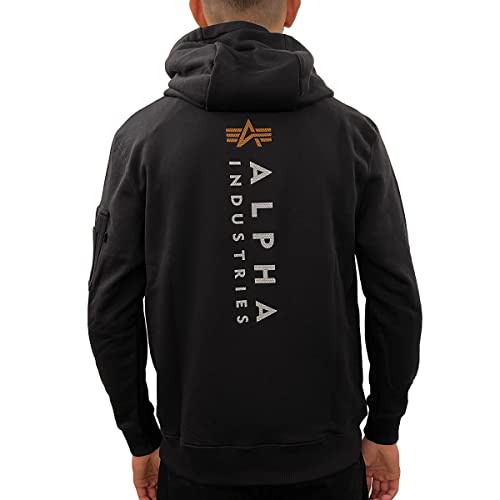 Alpha Industries Herren R Print Hoody Kapuzenpullover, Black, XXXL von ALPHA INDUSTRIES