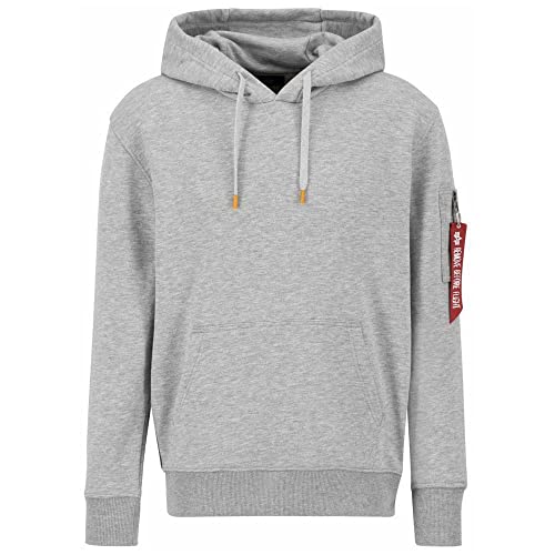 Alpha Industries Herren R Print Hoody Kapuzensweat Kapuzenpullover, Grey Heather, XXL von Alpha Industries