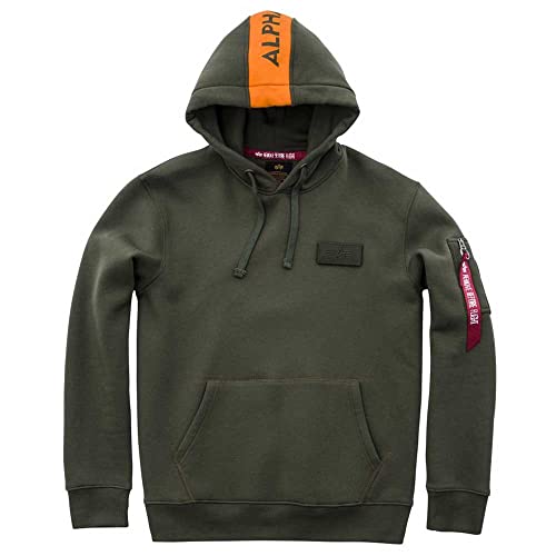 Alpha Industries Herren Red Stripe Hoody Kapuzenpullover, Dark Green, M Alpha Industries Herren Red Stripe Hoody Kapuzenpullover, Dark Green, M von ALPHA INDUSTRIES