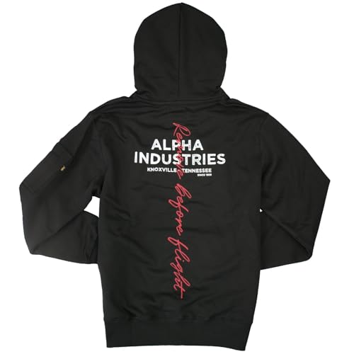 Alpha Industries Herren Signature BP Hoody, Black, XXL von ALPHA INDUSTRIES