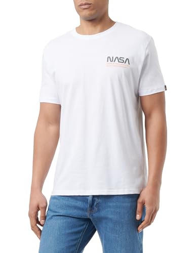 Alpha Industries Herren Skylab NASA T-Shirt, White/Blue, L von ALPHA INDUSTRIES