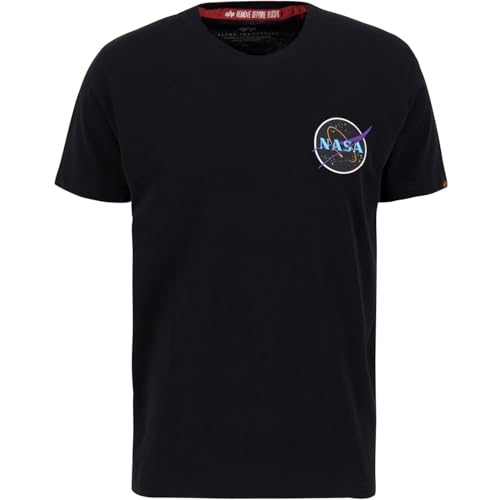 Alpha Industries Herren Space Shuttle T-Shirt, Black/Neon Purple, XL von ALPHA INDUSTRIES